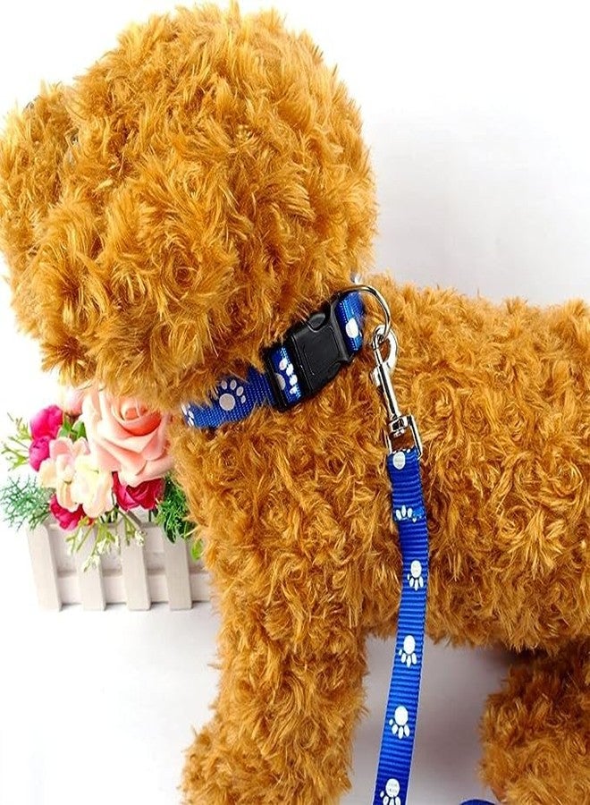 Pups&Pets طقم طوق ومقود من النايلون مطبوع قابل للتعديل من Pups&Pets، للاستخدام اليومي في المشي والتدريب، مقاس 10 مم - أزرق - Image 2